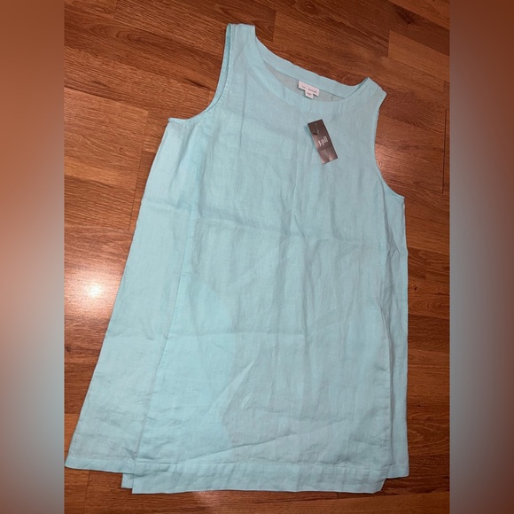 J. Jill Aqua Linen Top - Picture 2 of 4